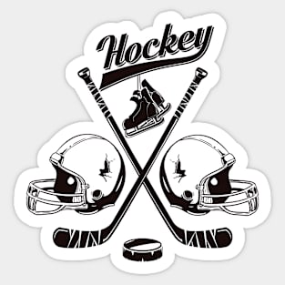 Hockey Sticks Helmet Skate Puck Sticker